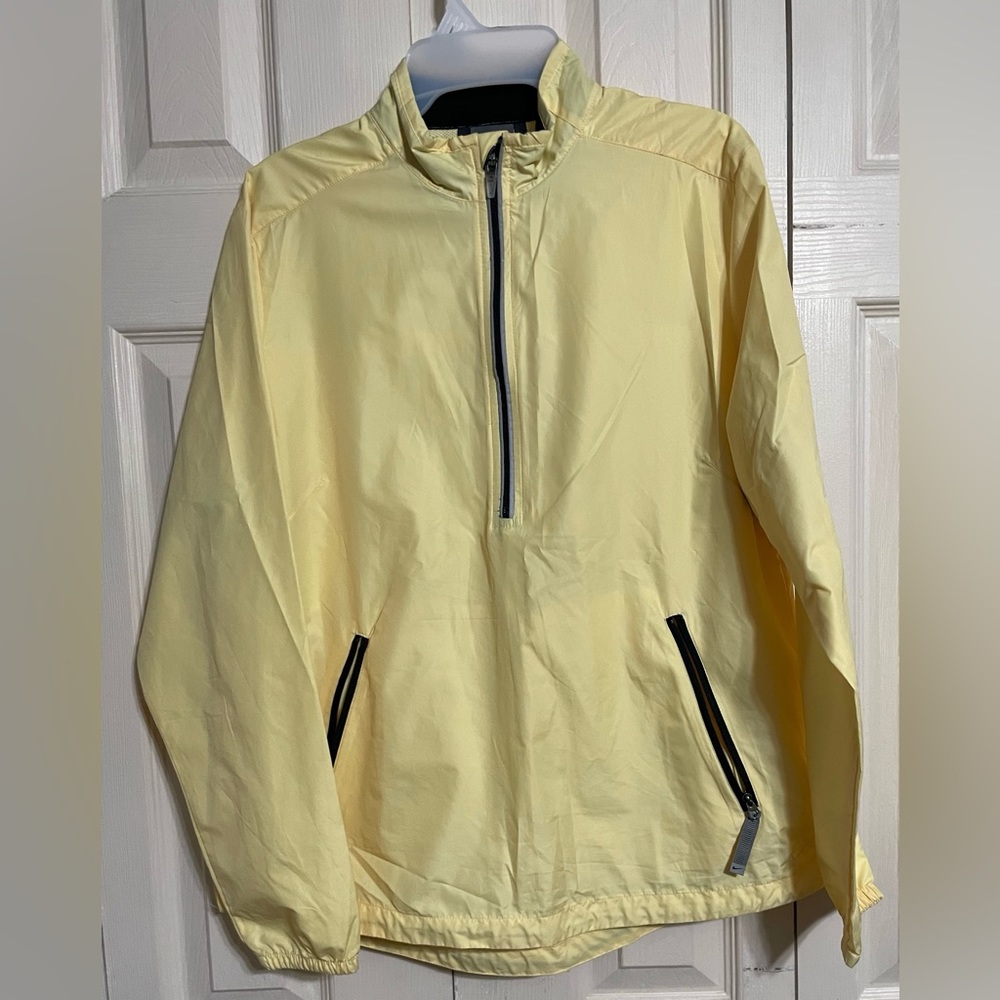 Nike Women’s Yellow Windbreaker Jacket 1/2 Zip Cinch Side Pullover Size Medium